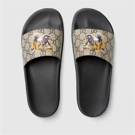 gucci slippers tiger print|tiger gucci.